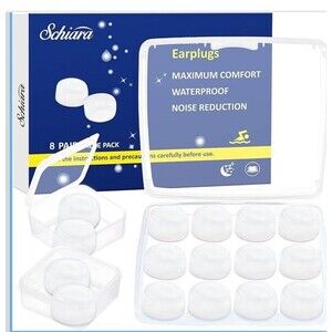 Ear Plugs for Sleeping, 16 Moldable Noise Cancelling Silicone Earplugs Swimmers